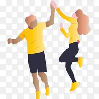 黄色 舞蹈 手势