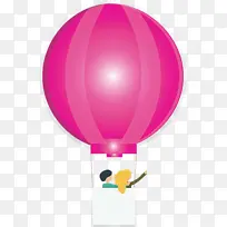 热气球 漂浮 粉红色