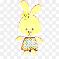 黄色 卡通 复活节兔子