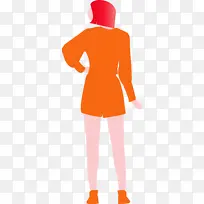 时尚女士 橙色 服装