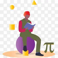 数学 伙计 坐着