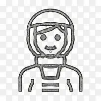 职业女性图标 宇航员图标 头部