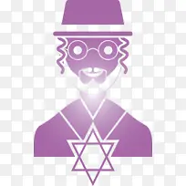 犹太 紫色 卡通