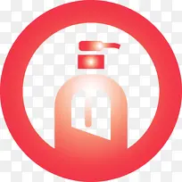 洗手消毒液瓶 红色 标志