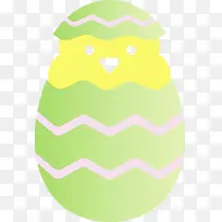 鸡蛋里的小鸡 复活节快乐 水彩