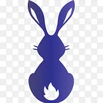 可爱的兔子 复活节 钴蓝色