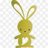 可爱的复活节兔子 复活节 黄色
