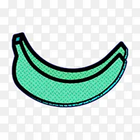 香蕉图标 水果和蔬菜图标 水绿色