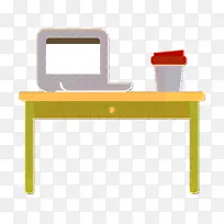 办公桌图标 笔记本电脑图标 咖啡图标