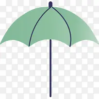 雨伞 绿色 线条