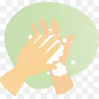 洗手 手卫生 水彩画