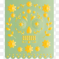 墨西哥彩旗 花卉设计 黄色