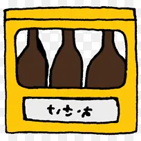 购物卡通 绘画 啤酒瓶