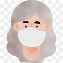 带口罩的脸 水彩 油漆