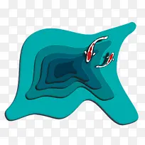 海豚 鱼 绿松石