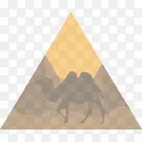 单峰骆驼 沙漠 三角形