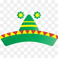墨西哥元素 派对帽 绿色