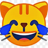 猫 表情符号 脸上带着喜悦的泪水表情符号