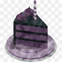 生日蛋糕 紫色 结块