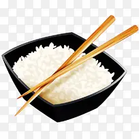 米饭 筷子 白米
