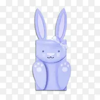 复活节兔子 小雕像 紫色