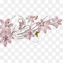 百合花 花卉设计 水彩画