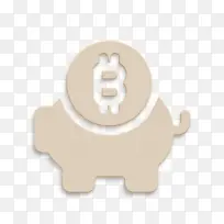 比特币图标 小猪银行图标 标志