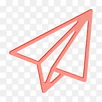 电子邮件图标 纸飞机图标 折纸图标