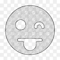 笑脸和人物图标 表情符号 眨眼图标