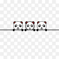 大熊猫 线条艺术 卡通