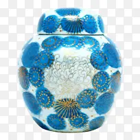 采购产品蓝色和白色陶器 花瓶 蓝色