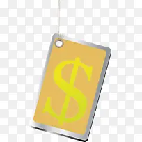 货币标签 黄色 长方形