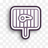 烧烤图标 徽标 紫色