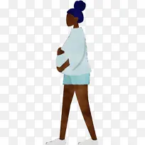 怀孕 孕妇 水彩画