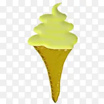 冰淇淋蛋筒 叶子 黄色
