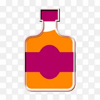 威士忌图标 派对图标 玻璃瓶