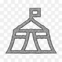 雷鬼标志 帐篷标志 线条