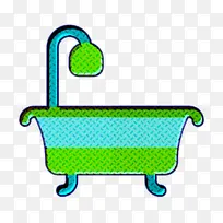 浴缸图标 家居装饰图标 绿色