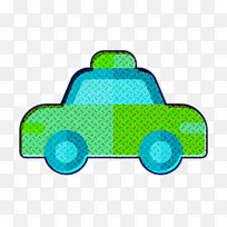 车辆和运输图标 出租车图标 绿色