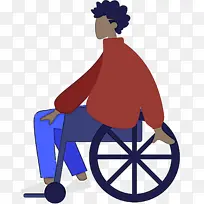 坐 轮椅 绘画