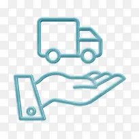 送货卡车图标 保险图标 运输和送货图标