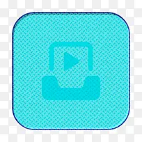 收件箱图标 电子邮件图标 蓝绿色