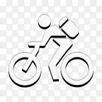 交通标志 自行车标志 线条艺术