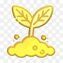 春天的图标 发芽的图标 纸张