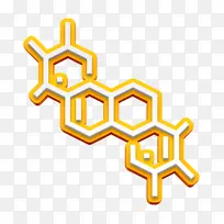 化学图标 分子图标 黄色