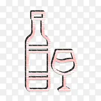 酒瓶图标 派对图标 玻璃瓶
