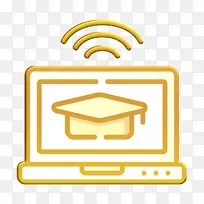 电子学习图标 在线学习图标 笔记本电脑图标