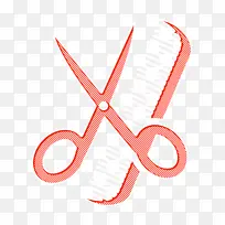 工具和器具图标 剪刀和梳子图标 剪刀图标