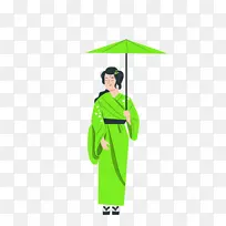 绿色 雨伞