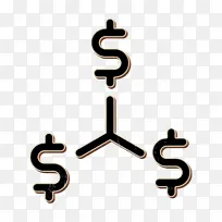 箭头图标 美元符号图标 电子商务套装图标
